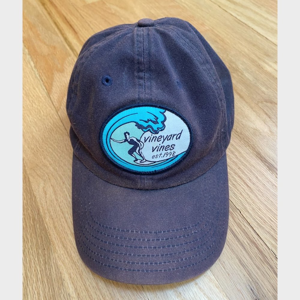 Vineyard Vines Wave Surfer Beach Summer Blue Hat Cap Adjustable